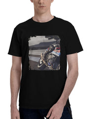 Bmw-S 1000 Rr Custom Project R0 180G 100% Cotton Printed Round Neck Short-Sleeve T-Shirt, Christmas Gifts for Men Dad Husband Grandpa, S-XXXL, Black