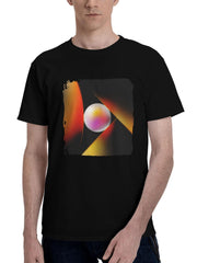 Abstract-Leadership Ball 180G 100% Cotton Printed Round Neck Short-Sleeve T-Shirt, Christmas Gifts for Men Dad Husband Grandpa, S-XXXL, Black