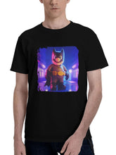 Batmario- 180G 100% Cotton Printed Round Neck Short-Sleeve T-Shirt, Christmas Gifts for Men Dad Husband Grandpa, S-XXXL, Black