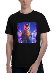 Batmario- 180G 100% Cotton Printed Round Neck Short-Sleeve T-Shirt, Christmas Gifts for Men Dad Husband Grandpa, S-XXXL, Black