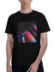 Abstract-Odyssey Dynamic Impressions 180G 100% Cotton Printed Round Neck Short-Sleeve T-Shirt, Christmas Gifts for Men Dad Husband Grandpa, S-XXXL, Black