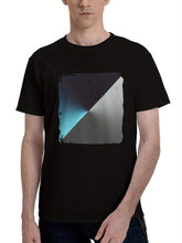 Abstract-Spectrum Slice 180G 100% Cotton Printed Round Neck Short-Sleeve T-Shirt, Christmas Gifts for Men Dad Husband Grandpa, S-XXXL, Black