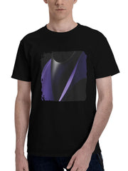 Abstract-Whispers Of Purple 180G 100% Cotton Printed Round Neck Short-Sleeve T-Shirt, Christmas Gifts for Men Dad Husband Grandpa, S-XXXL, Black