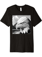 Bald Eagle American National Symbol Animal Patriotic Freedom Premium T-Shirt 180G 100% Cotton Printed Round Neck Short-Sleeve T-Shirt, Gifts for Men Dad Husband Grandpa, S-XXXL, Black
