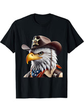 American Flag Bald Eagle Shirt Patriotic USA Majestic Eagle T-Shirt 180G 100% Cotton Printed Round Neck Short-Sleeve T-Shirt, Gifts for Men Dad Husband Grandpa, S-XXXL, Black
