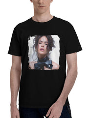 Bruna-Marquezine Flaunt Magazine 180G 100% Cotton Printed Round Neck Short-Sleeve T-Shirt, Christmas Gifts for Men Dad Husband Grandpa, S-XXXL, Black