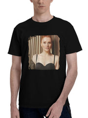 Bryce-Dallas Howard New Beauty Magazine 2024 180G 100% Cotton Printed Round Neck Short-Sleeve T-Shirt, Christmas Gifts for Men Dad Husband Grandpa, S-XXXL, Black