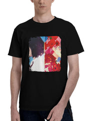 Belle- 180G 100% Cotton Printed Round Neck Short-Sleeve T-Shirt, Christmas Gifts for Men Dad Husband Grandpa, S-XXXL, Black