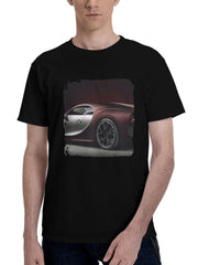 Bugatti-Chiron Matte Carbon Ob 180G 100% Cotton Printed Round Neck Short-Sleeve T-Shirt, Christmas Gifts for Men Dad Husband Grandpa, S-XXXL, Black