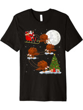 Funny Xmas Lighting Tree Santa Riding Bald Eagle Christmas Premium T-Shirt 180G 100% Cotton Printed Round Neck Short-Sleeve T-Shirt, Gifts for Men Dad Husband Grandpa, S-XXXL, Black