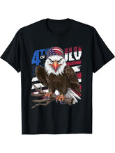 American Bald Eagle 4th of July Patriotic USA T-Shirt 180G 100% Cotton Printed Round Neck Short-Sleeve T-Shirt, Gifts for Men Dad Husband Grandpa, S-XXXL, Black