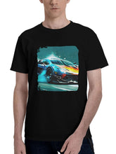 Adrenaline-Unleashed Turbo Car 180G 100% Cotton Printed Round Neck Short-Sleeve T-Shirt, Christmas Gifts for Men Dad Husband Grandpa, S-XXXL, Black