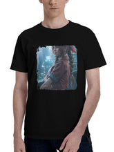 Aerith-Gainsborough 180G 100% Cotton Printed Round Neck Short-Sleeve T-Shirt, Christmas Gifts for Men Dad Husband Grandpa, S-XXXL, Black