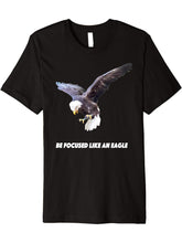 Gift Idea Bald Eagle Premium T-Shirt 180G 100% Cotton Printed Round Neck Short-Sleeve T-Shirt, Gifts for Men Dad Husband Grandpa, S-XXXL, Black