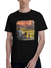 After-The Fall Camping 180G 100% Cotton Printed Round Neck Short-Sleeve T-Shirt, Christmas Gifts for Men Dad Husband Grandpa, S-XXXL, Black