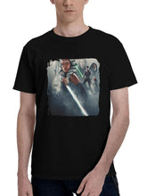 Ahsoka-Poster 180G 100% Cotton Printed Round Neck Short-Sleeve T-Shirt, Christmas Gifts for Men Dad Husband Grandpa, S-XXXL, Black