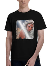 Ahsoka-Star Wars Pk 180G 100% Cotton Printed Round Neck Short-Sleeve T-Shirt, Christmas Gifts for Men Dad Husband Grandpa, S-XXXL, Black