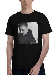 Alexandra-Daddario Elias Tahan Oscars Photoshoot Hs 180G 100% Cotton Printed Round Neck Short-Sleeve T-Shirt, Christmas Gifts for Men Dad Husband Grandpa, S-XXXL, Black