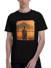 Alive-Is The Sunset 180G 100% Cotton Printed Round Neck Short-Sleeve T-Shirt, Christmas Gifts for Men Dad Husband Grandpa, S-XXXL, Black