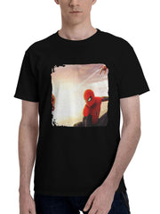 All-Spiderman From Different Dimensions 180G 100% Cotton Printed Round Neck Short-Sleeve T-Shirt, Christmas Gifts for Men Dad Husband Grandpa, S-XXXL, Black