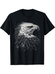 Eagle Bird Watching American Bald Eagle Bird Lover Gift T-Shirt 180G 100% Cotton Printed Round Neck Short-Sleeve T-Shirt, Gifts for Men Dad Husband Grandpa, S-XXXL, Black