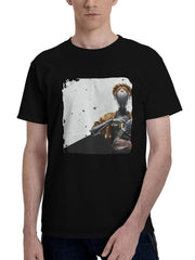 2023-Atomic Heart Hh 180G 100% Cotton Printed Round Neck Short-Sleeve T-Shirt, Christmas Gifts for Men Dad Husband Grandpa, S-XXXL, Black