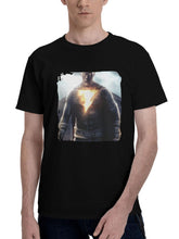 2023-Black Adam Xw 180G 100% Cotton Printed Round Neck Short-Sleeve T-Shirt, Christmas Gifts for Men Dad Husband Grandpa, S-XXXL, Black