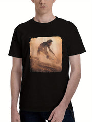2023-Dune Part Two Timothee Chalamet As Paul Atreides 180G 100% Cotton Printed Round Neck Short-Sleeve T-Shirt, Christmas Gifts for Men Dad Husband Grandpa, S-XXXL, Black