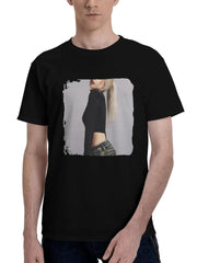Ava Max Adam Kargenian Photoshoot February 2024 180G 100% Cotton Printed Round Neck Short-Sleeve T-Shirt, Christmas Gifts for Men Dad Husband Grandpa, S-XXXL, Black