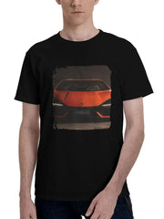 2023 Lamborghini Revuelto Front Look 180G 100% Cotton Printed Round Neck Short-Sleeve T-Shirt, Christmas Gifts for Men Dad Husband Grandpa, S-XXXL, Black