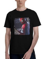 2023 Marvels Spider Man 2 06 180G 100% Cotton Printed Round Neck Short-Sleeve T-Shirt, Christmas Gifts for Men Dad Husband Grandpa, S-XXXL, Black