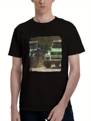 2023 Mercedes Amg G 63 4x4 180G 100% Cotton Printed Round Neck Short-Sleeve T-Shirt, Christmas Gifts for Men Dad Husband Grandpa, S-XXXL, Black