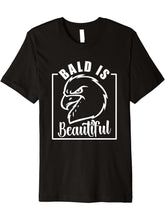Bald Is Beautiful American Bald Eagle Bald Headed Premium T-Shirt 180G 100% Cotton Printed Round Neck Short-Sleeve T-Shirt, Gifts for Men Dad Husband Grandpa, S-XXXL, Black