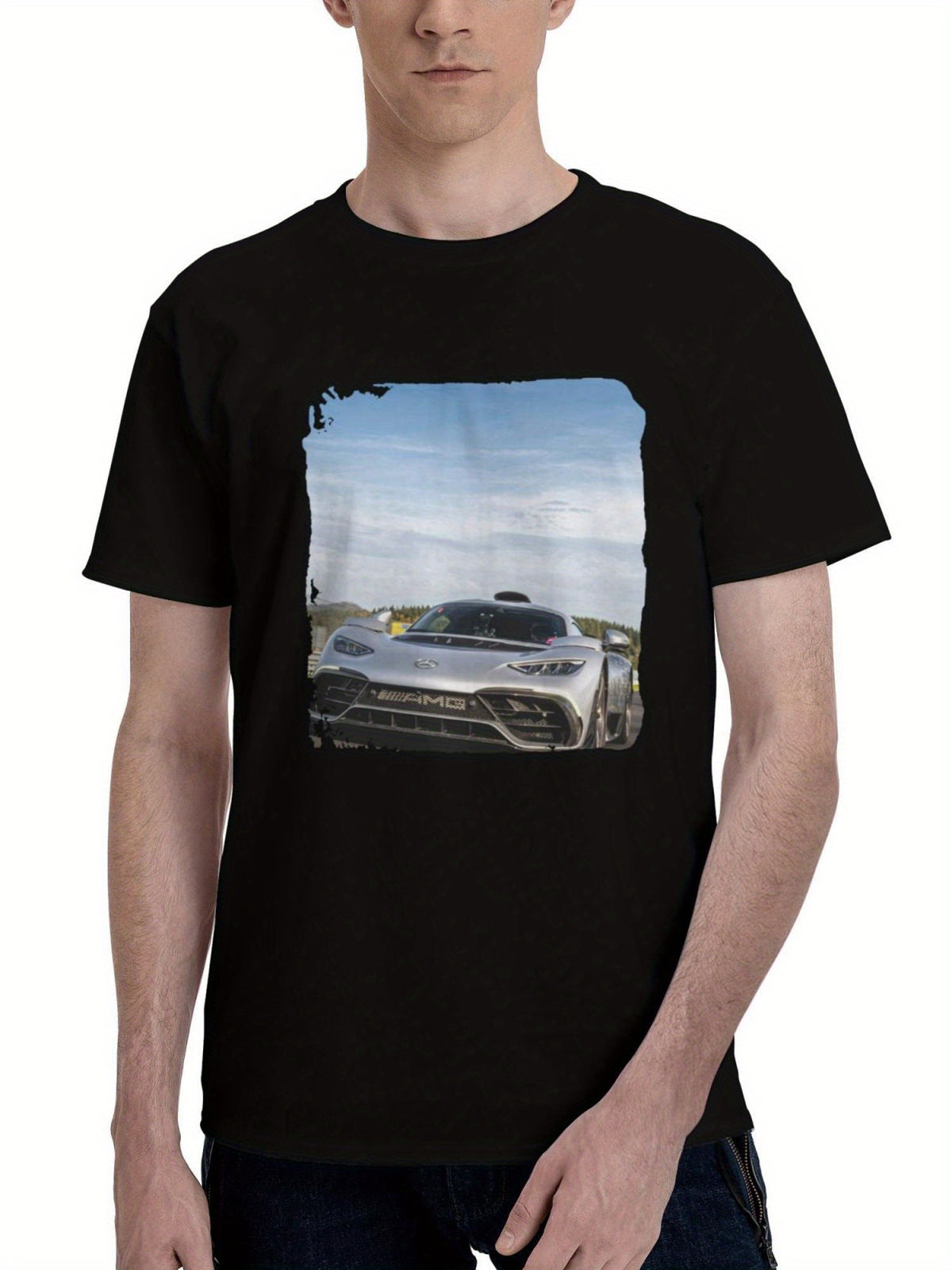 2023 Mercedes Amg One 180G 100% Cotton Printed Round Neck Short-Sleeve T-Shirt, Christmas Gifts for Men Dad Husband Grandpa, S-XXXL, Black