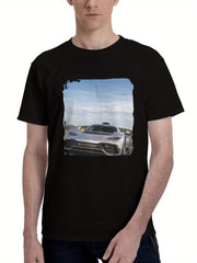 2023 Mercedes Amg One 180G 100% Cotton Printed Round Neck Short-Sleeve T-Shirt, Christmas Gifts for Men Dad Husband Grandpa, S-XXXL, Black