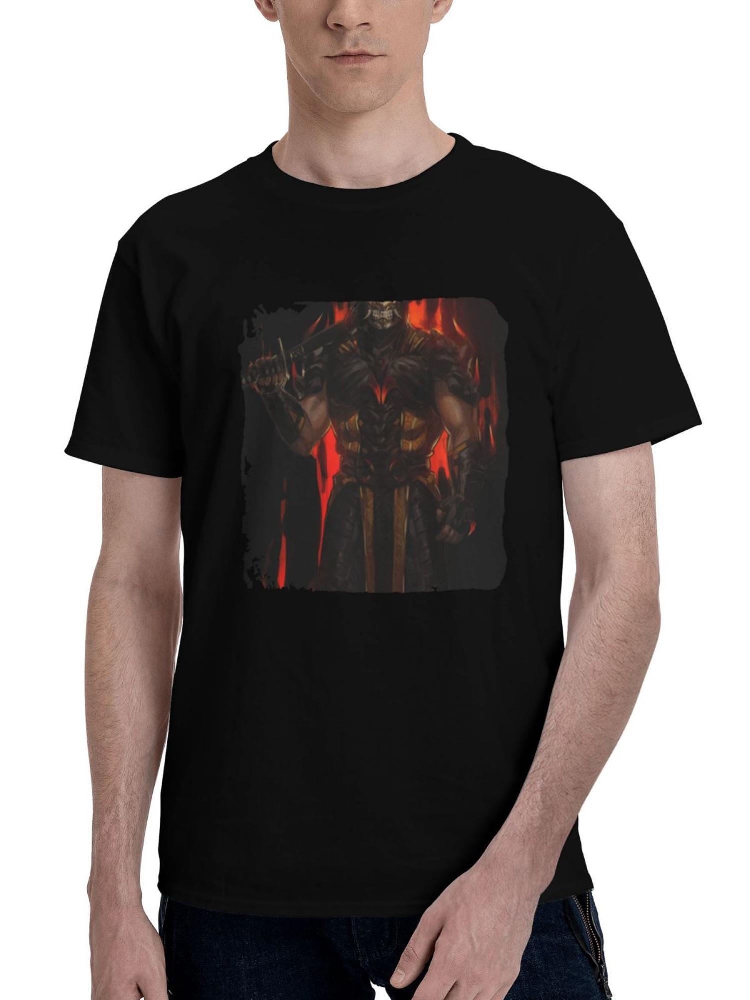 2023 Mortal Kombat 11 8z 180G 100% Cotton Printed Round Neck Short-Sleeve T-Shirt, Christmas Gifts for Men Dad Husband Grandpa, S-XXXL, Black
