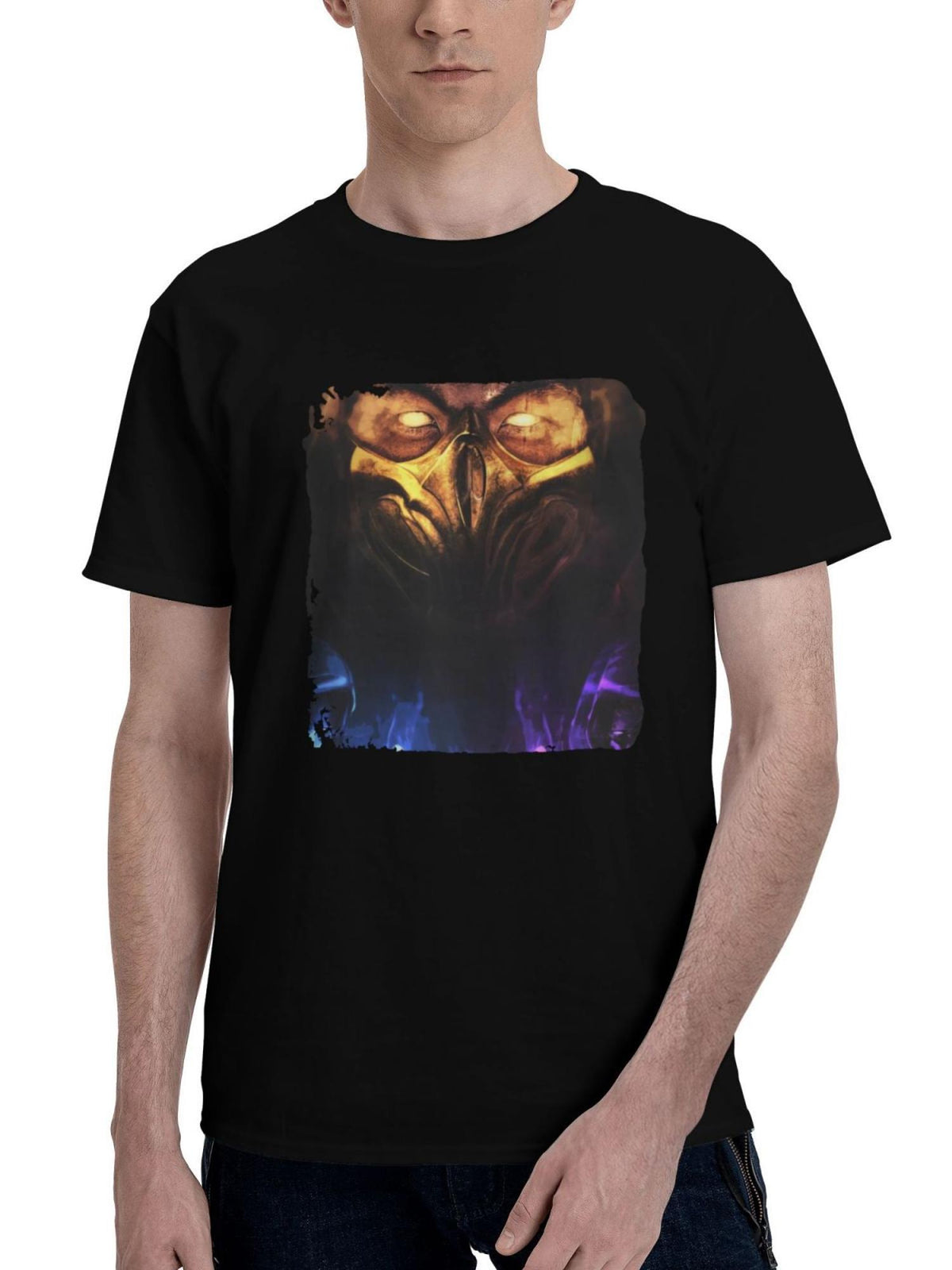 2023 Mortal Kombat 11 If 180G 100% Cotton Printed Round Neck Short-Sleeve T-Shirt, Christmas Gifts for Men Dad Husband Grandpa, S-XXXL, Black