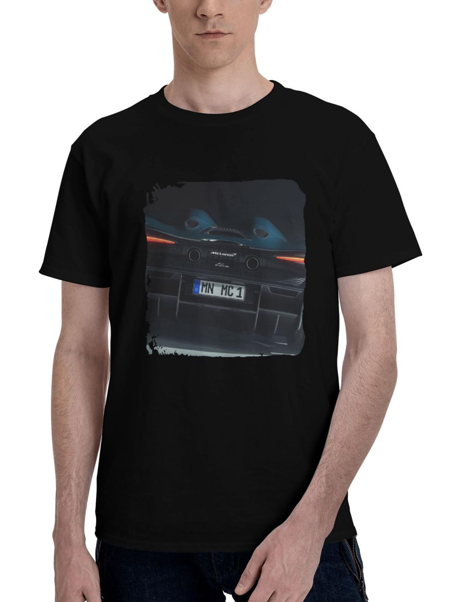 2023 Novitec Mclaren Elva Rear 180G 100% Cotton Printed Round Neck Short-Sleeve T-Shirt, Christmas Gifts for Men Dad Husband Grandpa, S-XXXL, Black