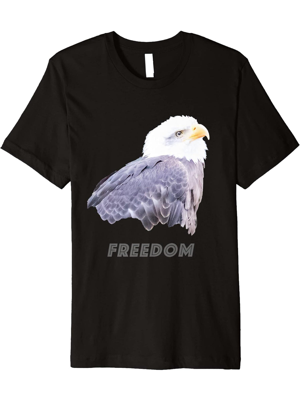 Bald Eagle Premium T-Shirt 180G 100% Cotton Printed Round Neck Short-Sleeve T-Shirt, Gifts for Men Dad Husband Grandpa, S-XXXL, Black