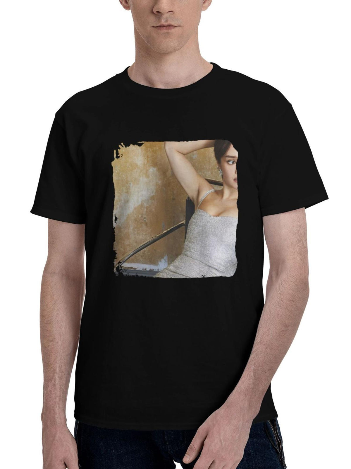 2023 Olivia Cooke Harpers Bazaar Uk Winter 180G 100% Cotton Printed Round Neck Short-Sleeve T-Shirt, Christmas Gifts for Men Dad Husband Grandpa, S-XXXL, Black