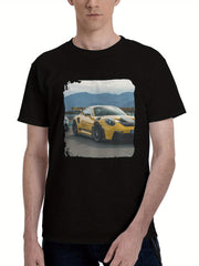 2023 Porsche 911 Gt3 992 180G 100% Cotton Printed Round Neck Short-Sleeve T-Shirt, Christmas Gifts for Men Dad Husband Grandpa, S-XXXL, Black