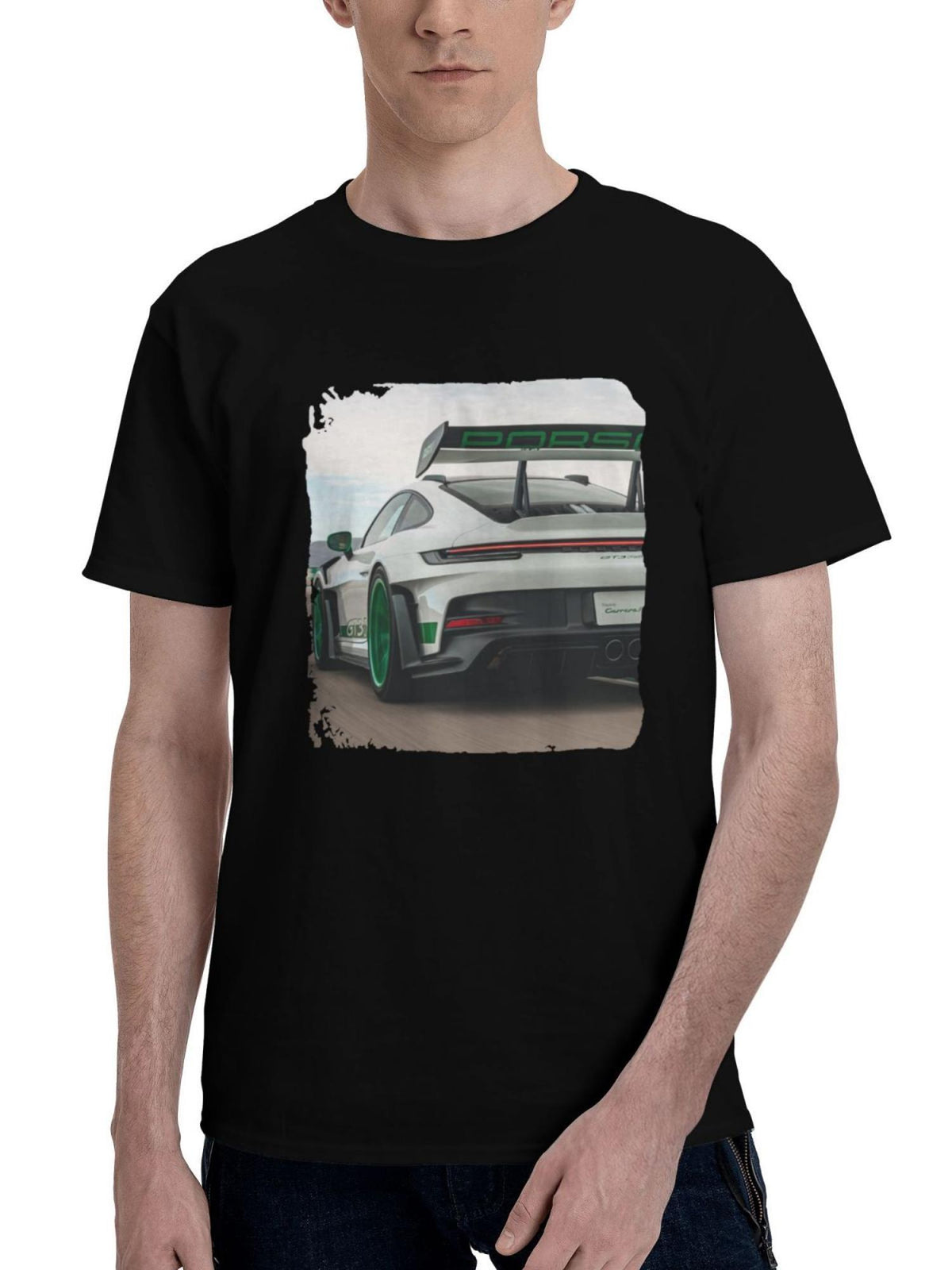2023 Porsche 911 Gt3 Rs O1 180G 100% Cotton Printed Round Neck Short-Sleeve T-Shirt, Christmas Gifts for Men Dad Husband Grandpa, S-XXXL, Black