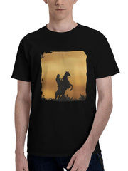 2023 Red Dead Redemption 2 180G 100% Cotton Printed Round Neck Short-Sleeve T-Shirt, Christmas Gifts for Men Dad Husband Grandpa, S-XXXL, Black