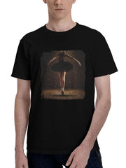 Ballerina Movie 180G 100% Cotton Printed Round Neck Short-Sleeve T-Shirt, Christmas Gifts for Men Dad Husband Grandpa, S-XXXL, Black