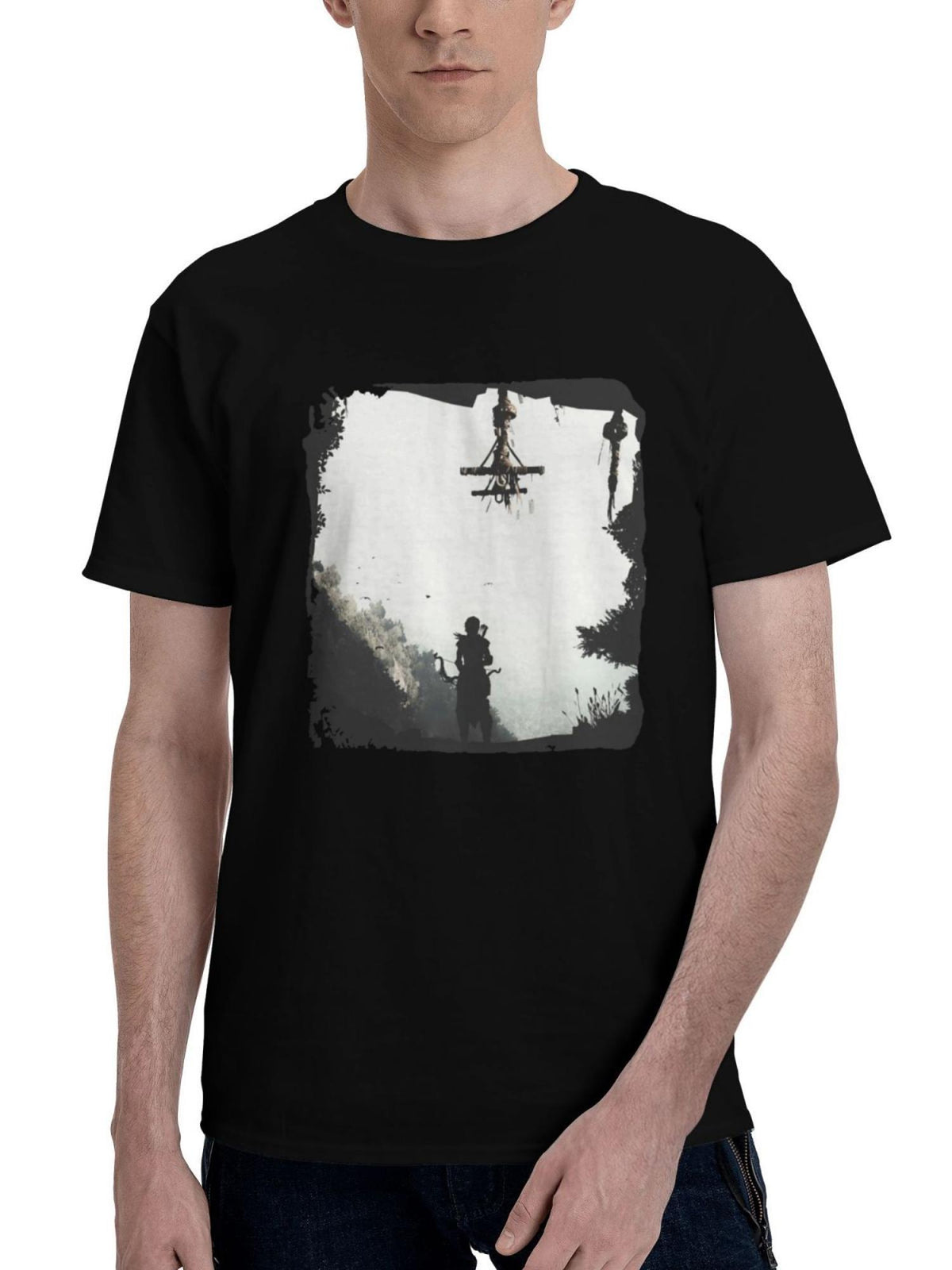 2023 Shadow Of The Tomb Raider 180G 100% Cotton Printed Round Neck Short-Sleeve T-Shirt, Christmas Gifts for Men Dad Husband Grandpa, S-XXXL, Black