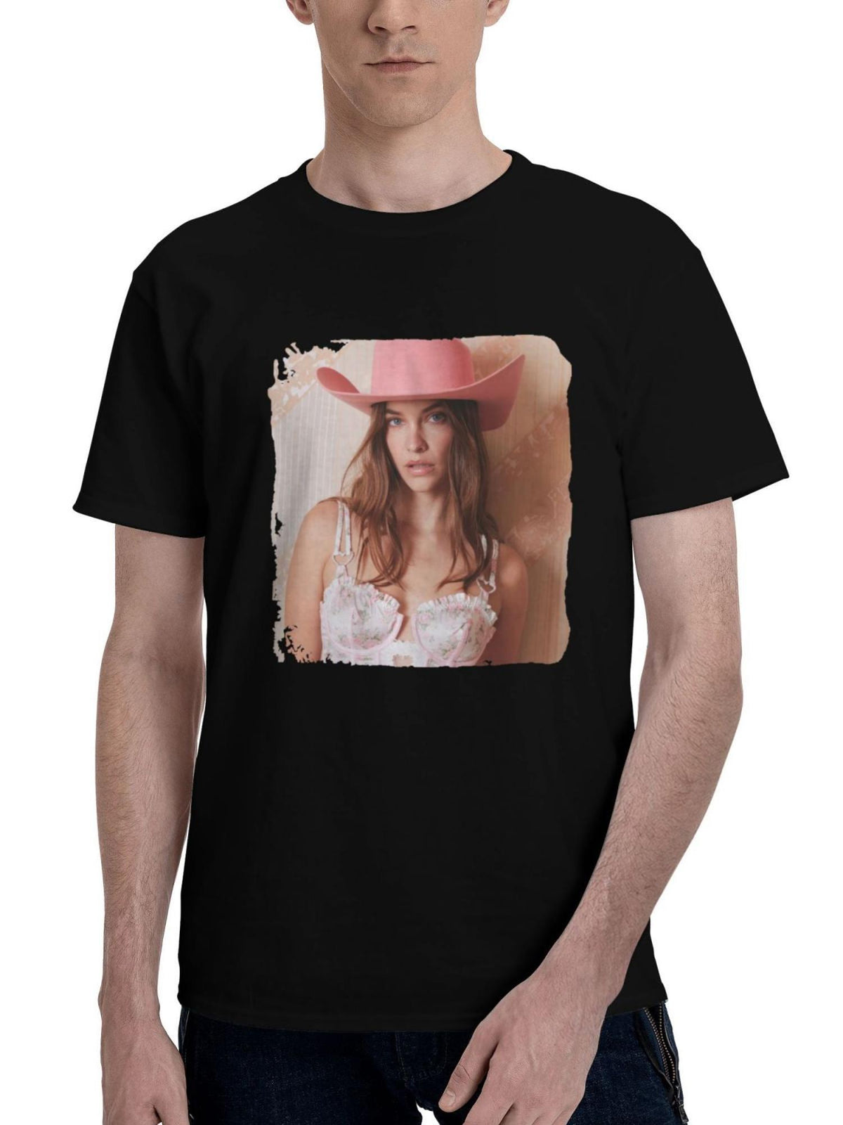 Barbara Palvin For Love And Lemons Valentines 2024 180G 100% Cotton Printed Round Neck Short-Sleeve T-Shirt, Christmas Gifts for Men Dad Husband Grandpa, S-XXXL, Black