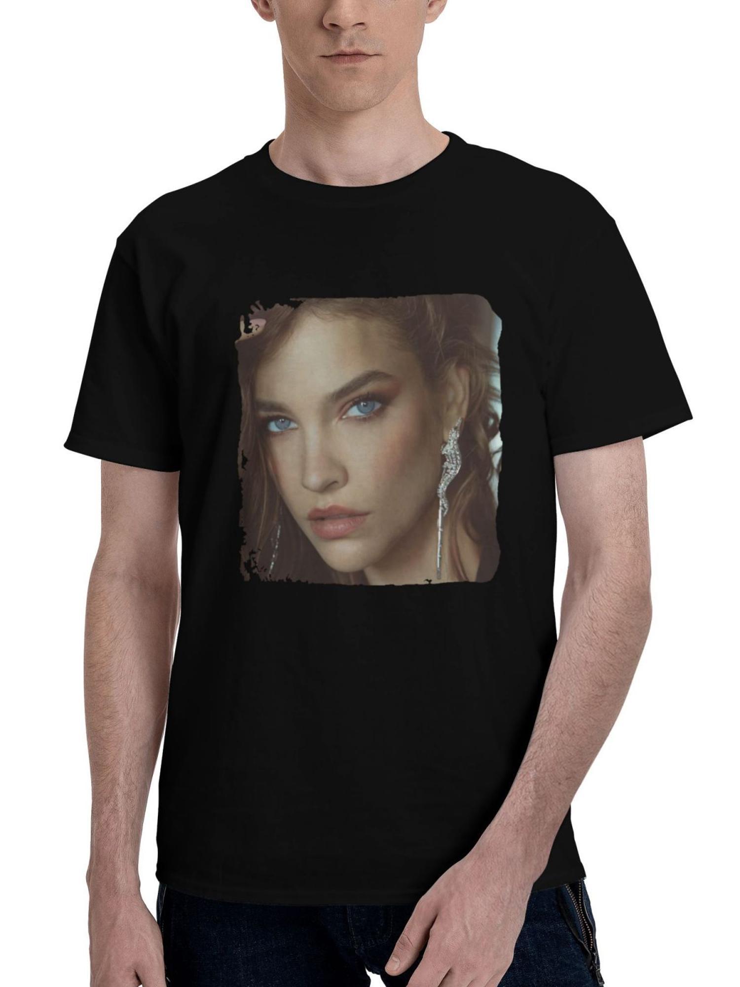 Barbara Palvin Harpers Bazaar Greece Sf 180G 100% Cotton Printed Round Neck Short-Sleeve T-Shirt, Christmas Gifts for Men Dad Husband Grandpa, S-XXXL, Black