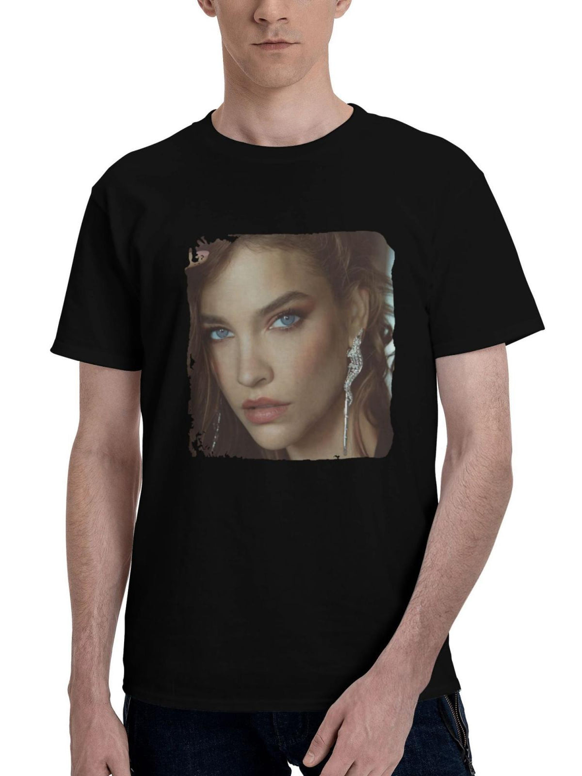 Barbara Palvin Harpers Bazaar Greece Sf 180G 100% Cotton Printed Round Neck Short-Sleeve T-Shirt, Christmas Gifts for Men Dad Husband Grandpa, S-XXXL, Black