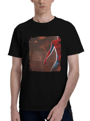 2023 Spiderman 2 Ps5 Ql 180G 100% Cotton Printed Round Neck Short-Sleeve T-Shirt, Christmas Gifts for Men Dad Husband Grandpa, S-XXXL, Black