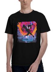 2023 Spiderman Across The Spider Verse Movie 180G 100% Cotton Printed Round Neck Short-Sleeve T-Shirt, Christmas Gifts for Men Dad Husband Grandpa, S-XXXL, Black